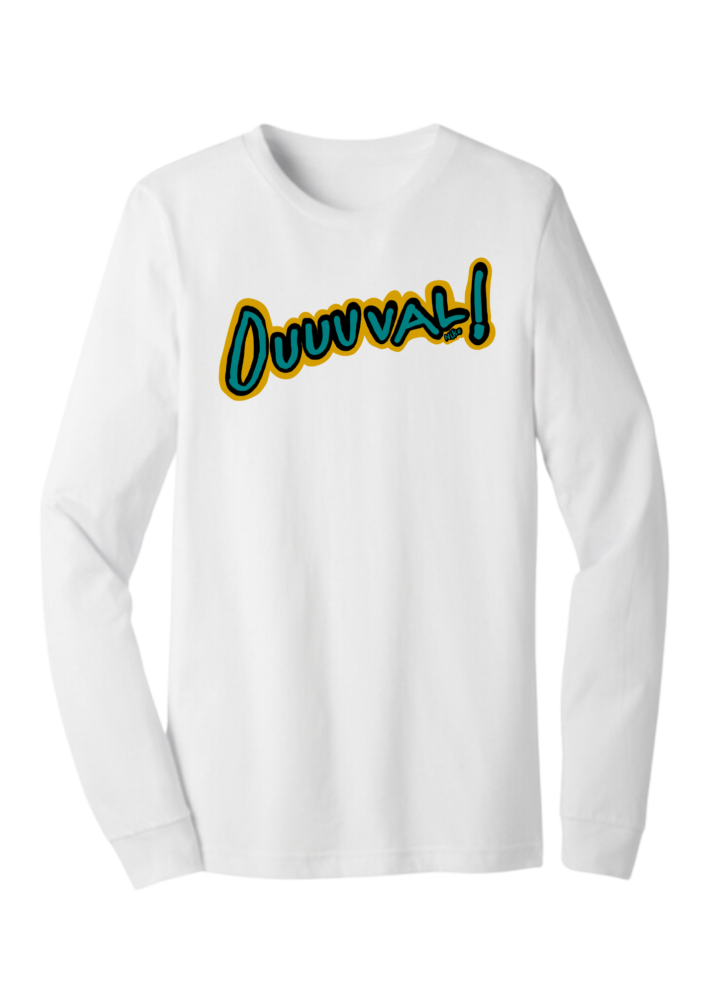 Unisex Long Sleeve Tee | Adult Sizes Only (TEAL) | DUUUVAL