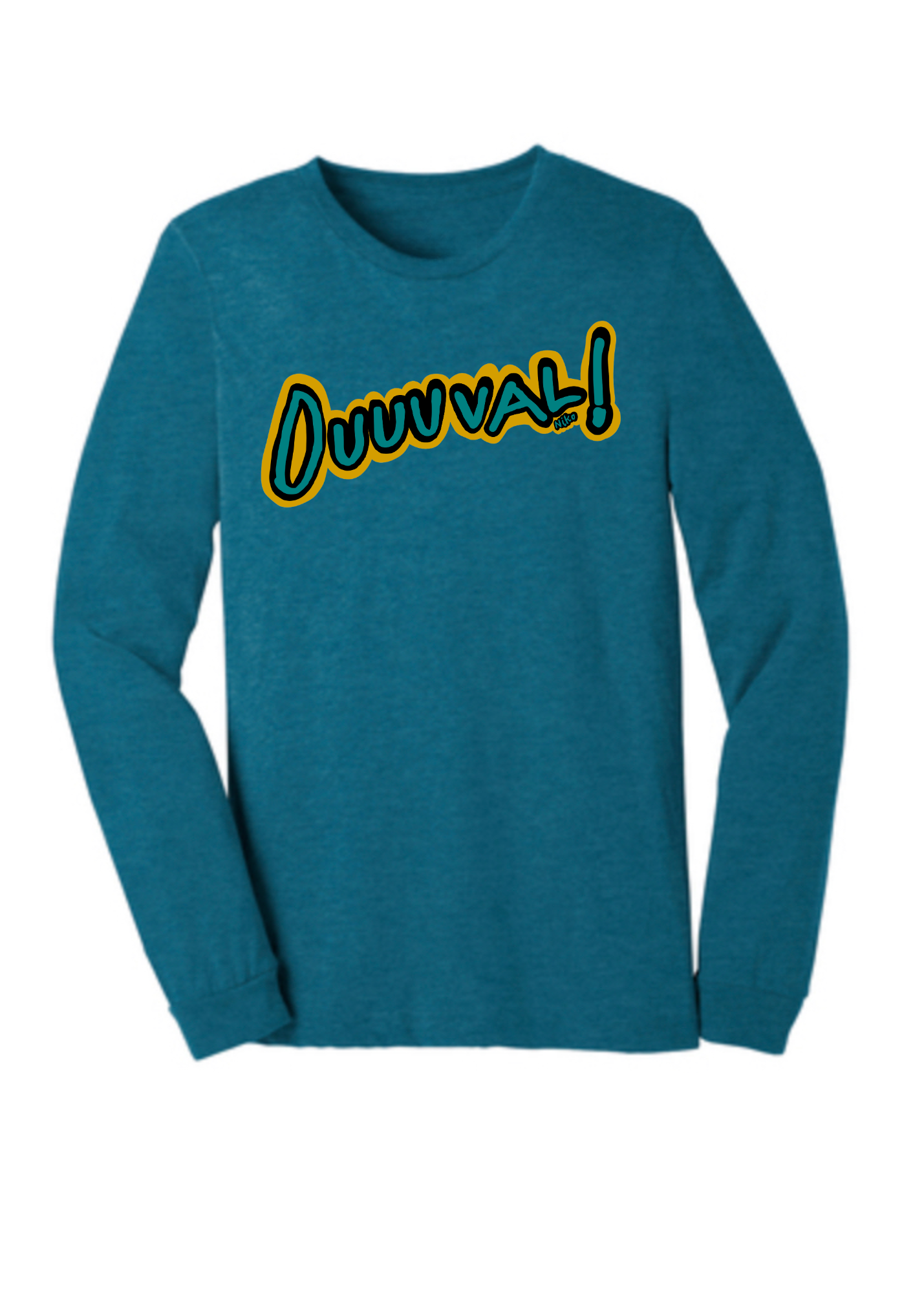Unisex Long Sleeve Tee | Adult Sizes Only (TEAL) | DUUUVAL