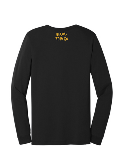 Adult Unisex Long Sleeve Tee | JAGS | Gold + White