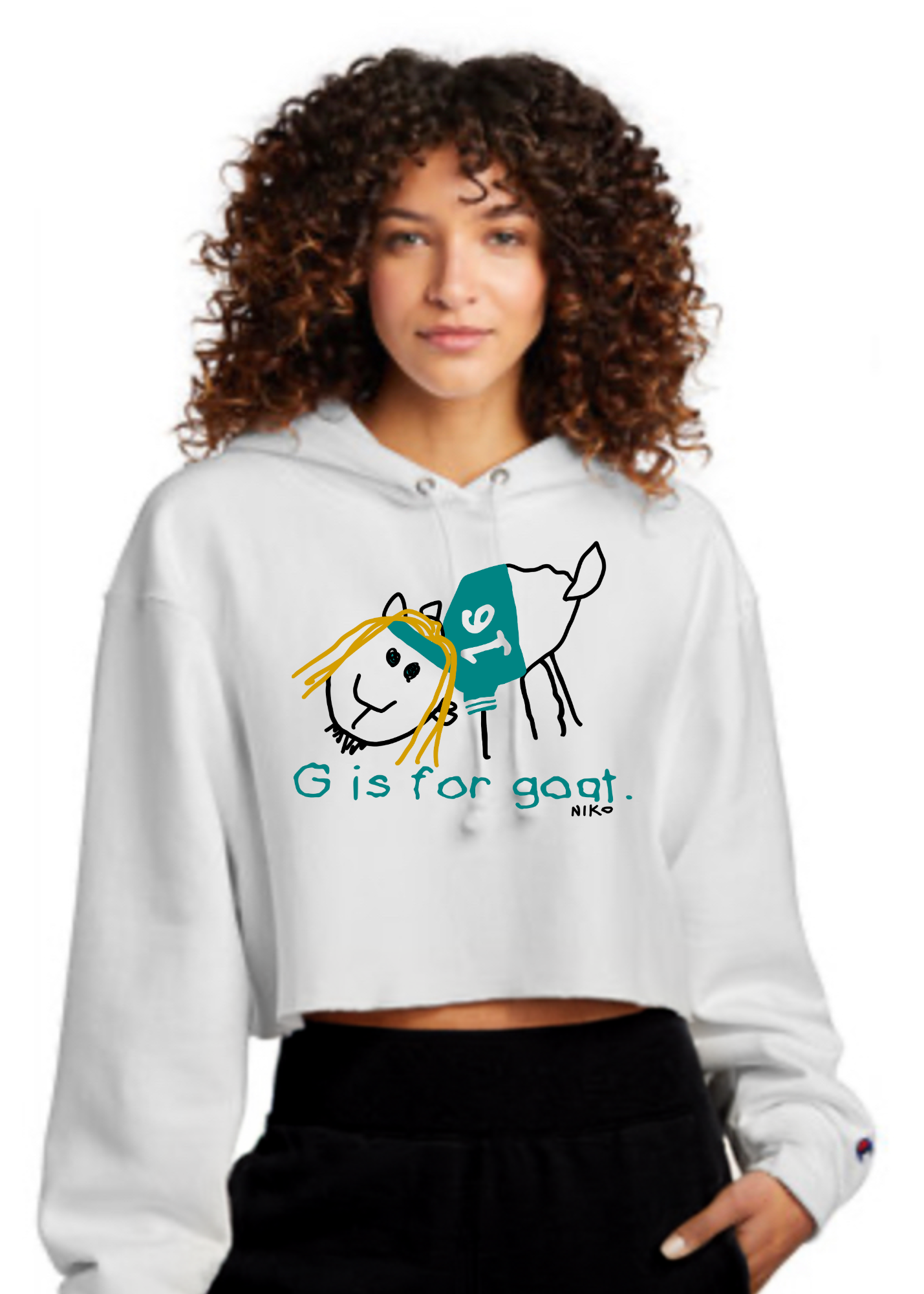 Women’s Cropped Hoodie | G IS FOR GOAT