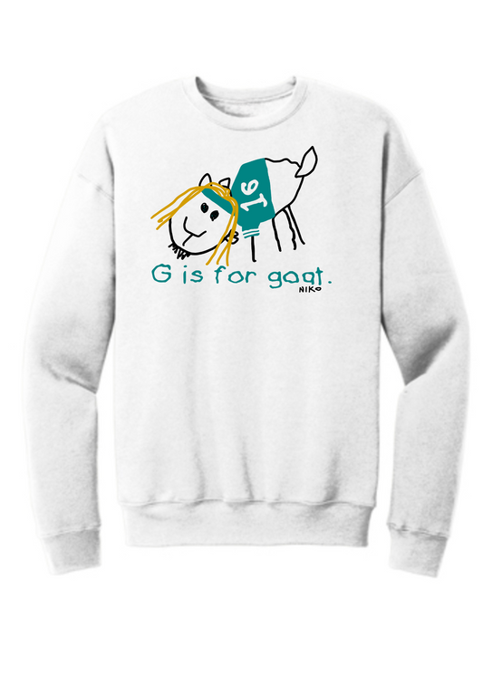 Adult Unisex Crewneck Sweatshirt | G IS FOR GOAT