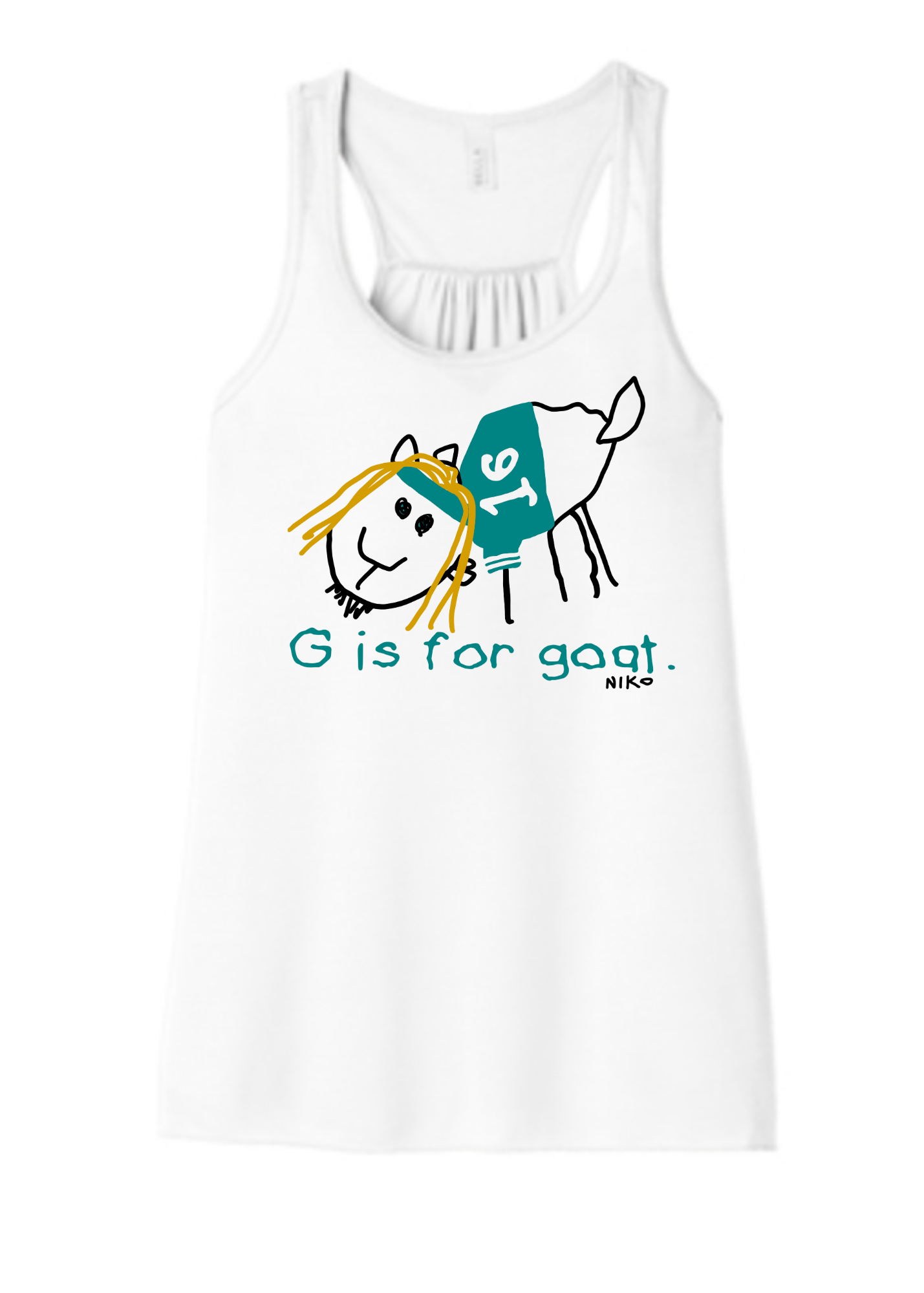 Women’s Flowy Racerback Tank | G IS FOR GOAT