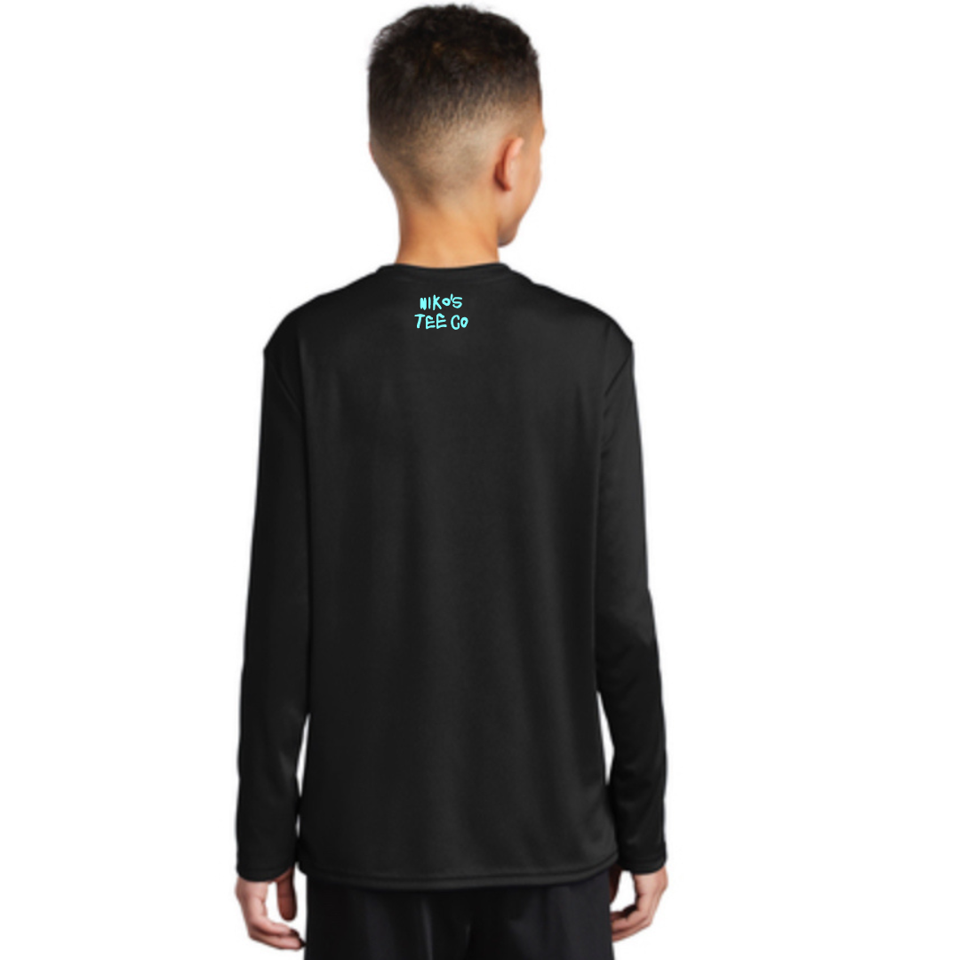 Youth Unisex Performance Long Sleeve Sun Shirt | JSHC FinFest x Niko's Tee Co | Streamline