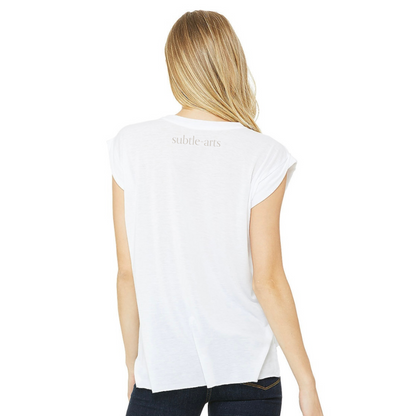 Subtle-Arts | RESeT | Womens Flowy Muscle Tee with Rolled Cuff