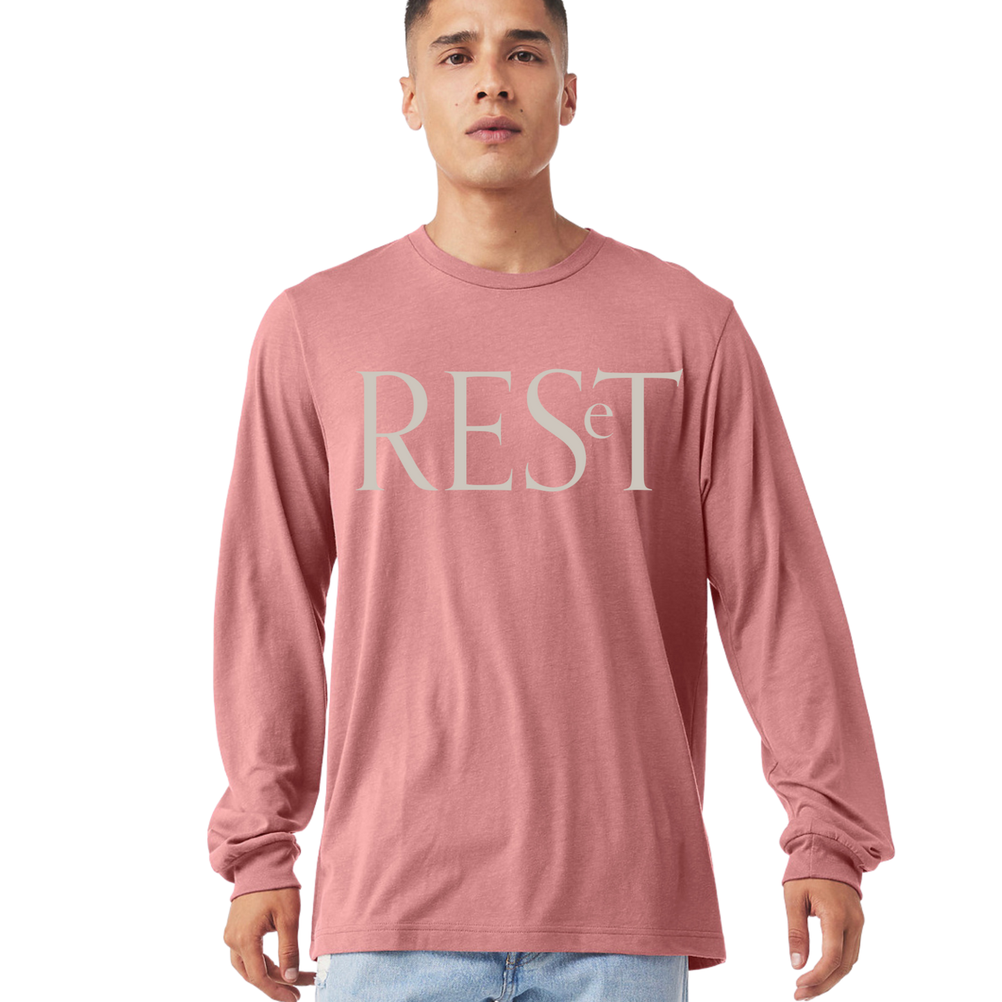 Subtle-Arts | RESeT | Unisex Triblend Long Sleeve Tee | White (or) Mauve