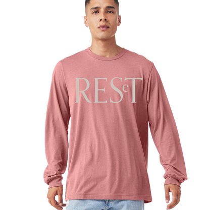 Subtle-Arts | RESeT | Unisex Triblend Long Sleeve Tee | White (or) Mauve