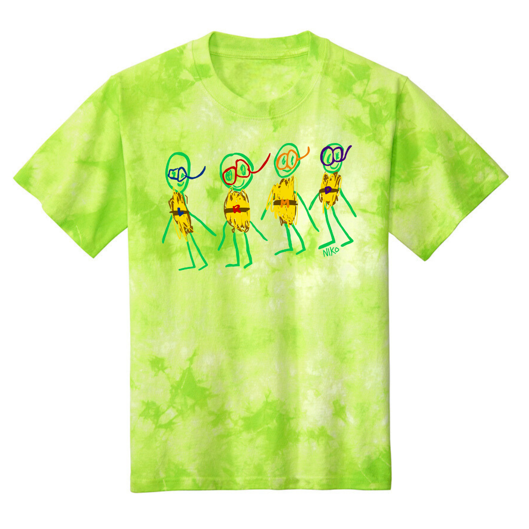 Cowabunga, Dudes! | Youth Signature Lemon Lime Tie-Dye Tee